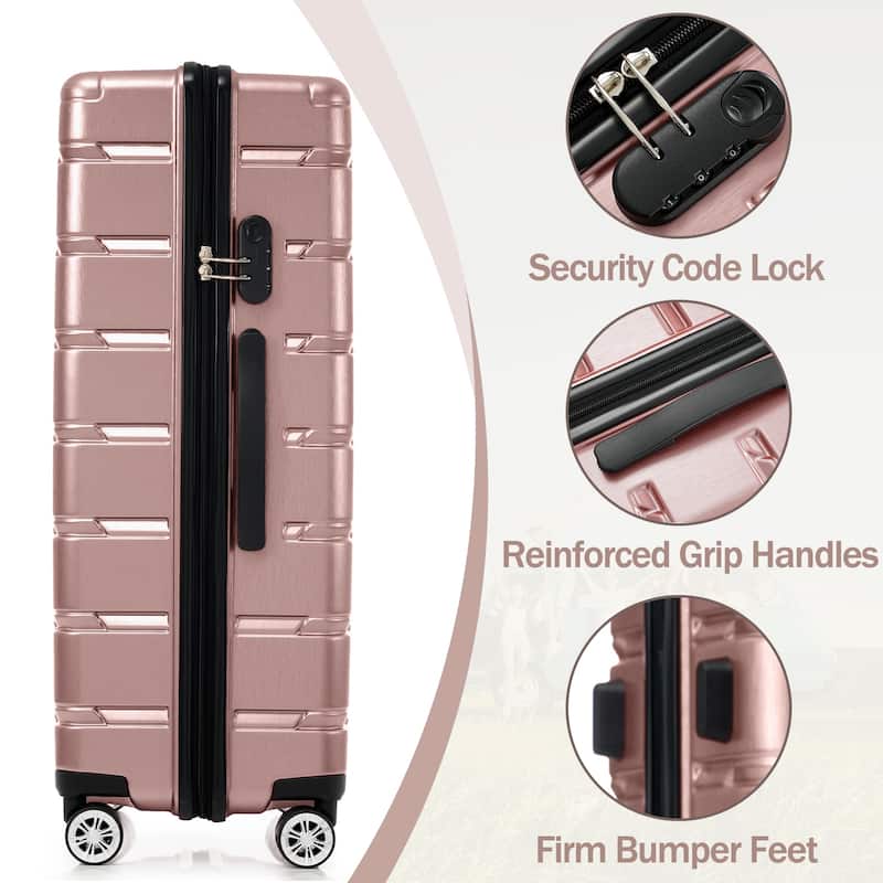 Luggage Sets 3 Piece For Men Women, Carry On Travel ABS Luggage, Hardshell Lightweight Durable Suitcase w/Spinner Wheels