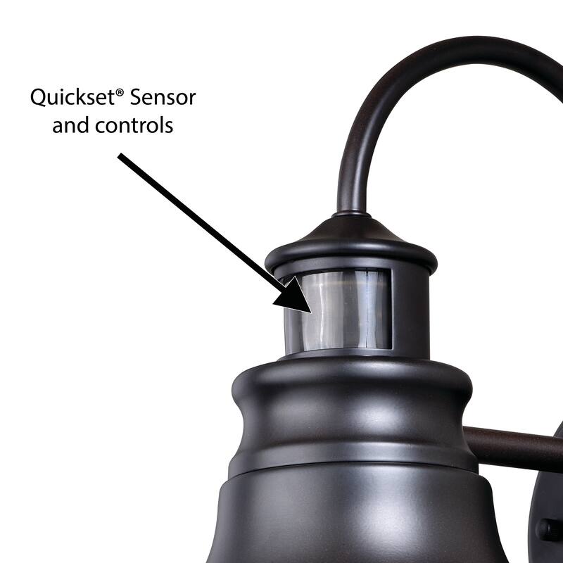 Delano Bronze Dusk to Dawn Outdoor Wall Light - 9-in W x 13.25-in H x 11.25-in D