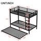 preview thumbnail 6 of 10, Twin XL over Twin XL Metal Bunk Bed Frame with Twin Size Trundle, Plastic Stoppers, Built-in Ladder and Full-Length Guardrails