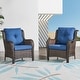 preview thumbnail 46 of 89, Outdoor Wicker High Back Club Chair with Cushions (Set of 2)