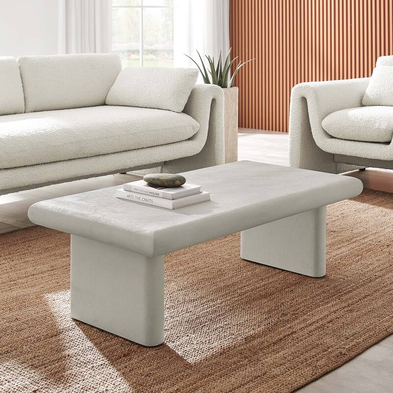 Relic Concrete Textured Coffee Table - White