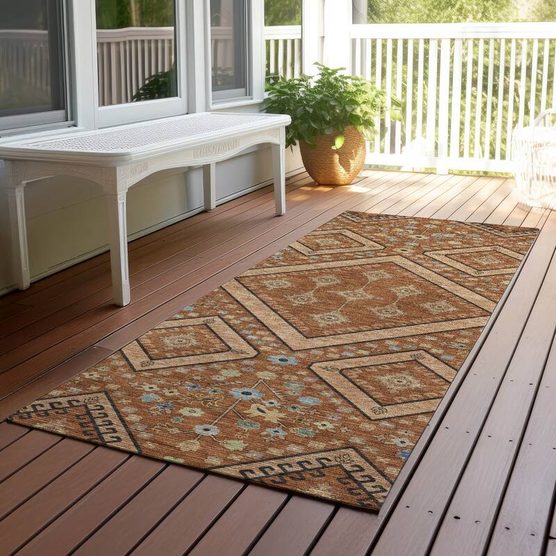 Machine Washable Indoor/ Outdoor Boho Milli Chantille Rug - Paprika - 2'3" x 7'6"
