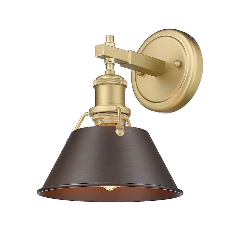 Orwell 1-Light Bath Vanity in Brushed Champagne Bronze with Rubbed Bronze - Gold