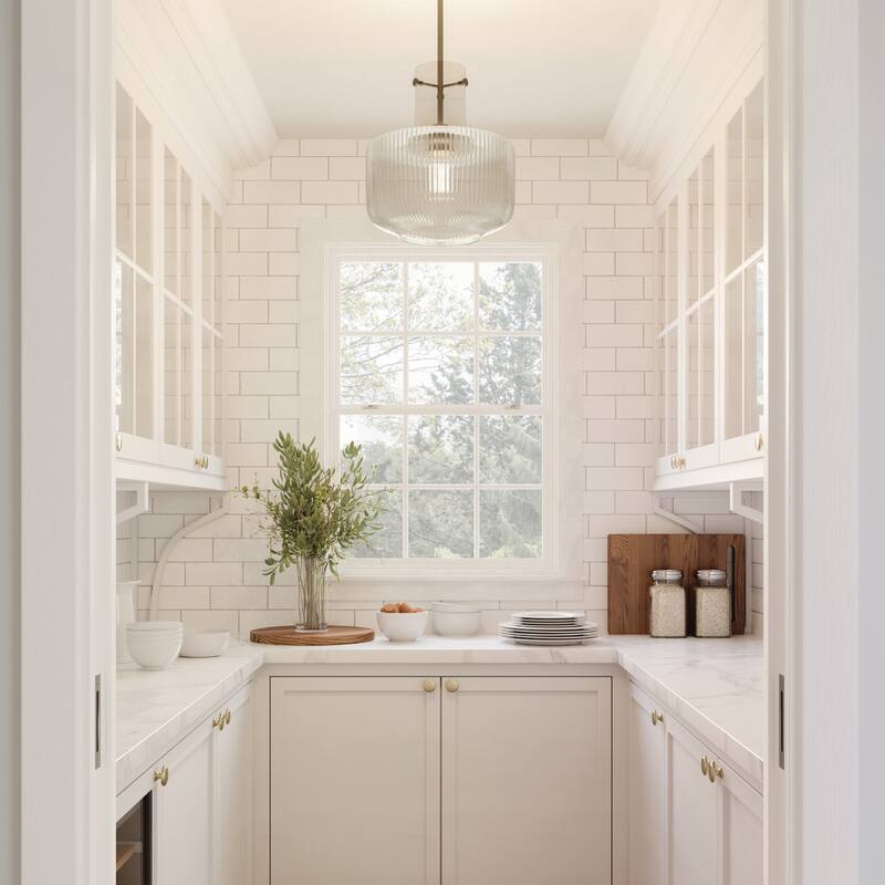 Nyla 1-light Pendant w/ Clear Fluted Glass