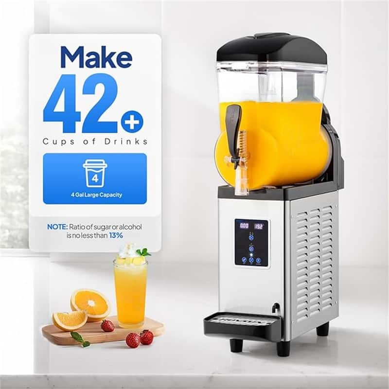 4 Gallon 110V 430W Stainless Steel Slushie Machine