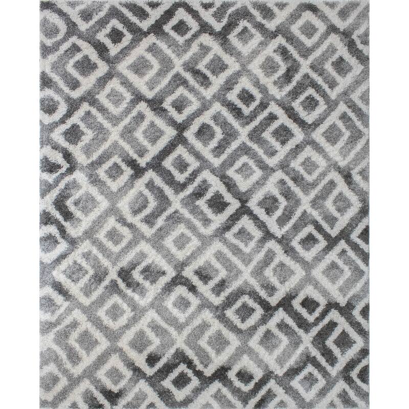 Noori Rug Lux Lauren Moroccan 2-inch Shag Rug - 7'10" x 10'0" - Charcoal/Ivory