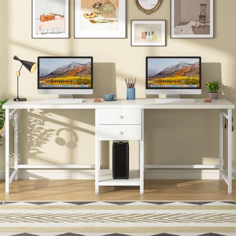 79" Two-Person Industrial Computer Desk