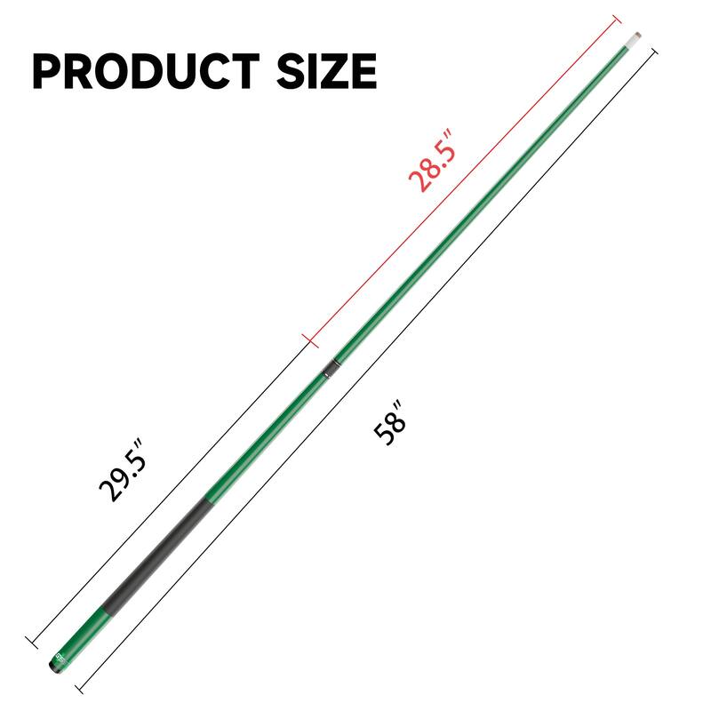 GSE™ Set of 4 Matte Fiberglass Graphite Composite Billiard Pool Cue Sticks. 58" 2-Piece Pool Cue Set for House or Commercial Use