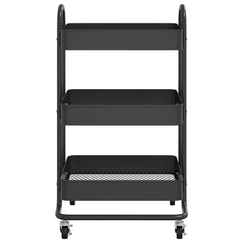 vidaXL Trolley 3-Tier Kitchen Trolley Kitchen Island Storage Utility Cart - 16.9" x 13.4" x 31.1"