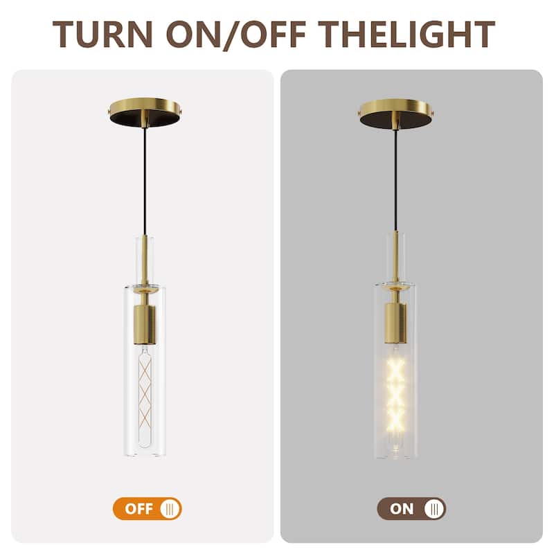 Pendant Light Fixtures,3 Pack Modern Pendant Lighting with Clear Striped Glass Shade, Hanging Pendant Lights Kitchen Island