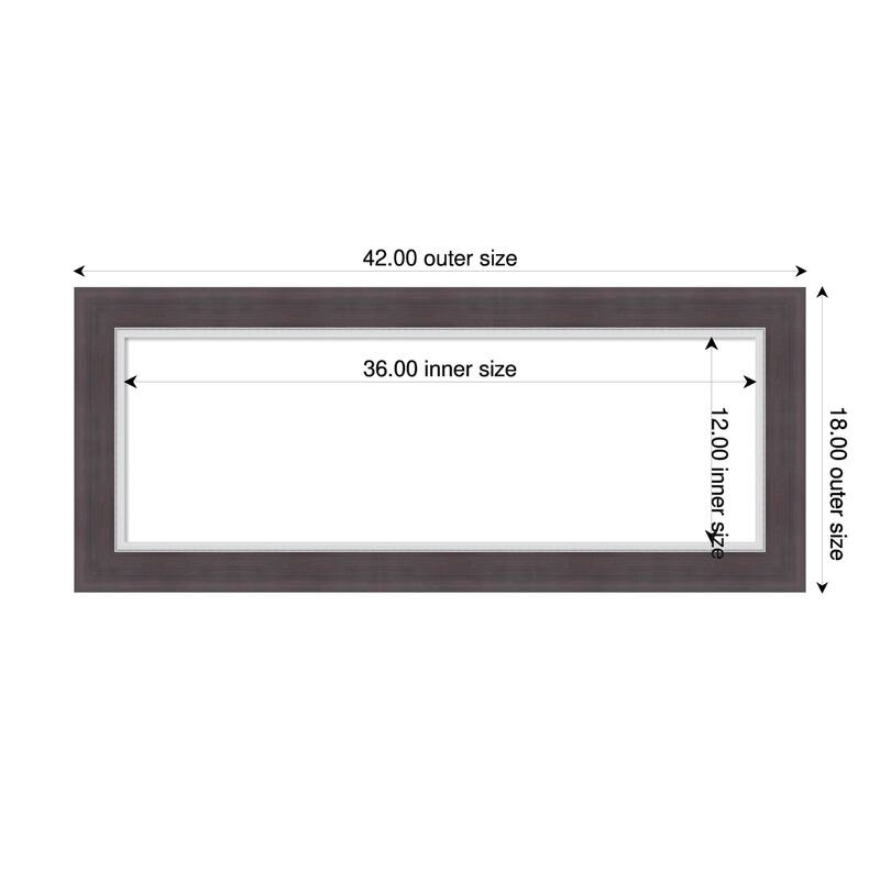 Ellie Framed Dry Erase Magnetic Board - 42 x 18 in - Ellie Brown Silver