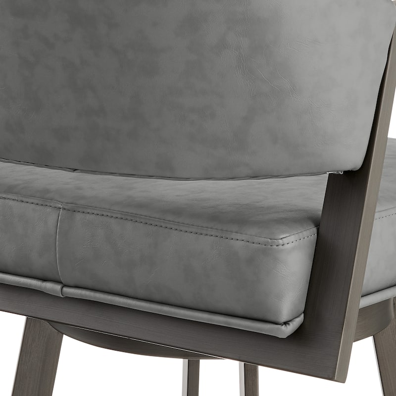 Marcie Modern Swivel Bar Stool, Upholstered Counter Height Chair with Metal Frame