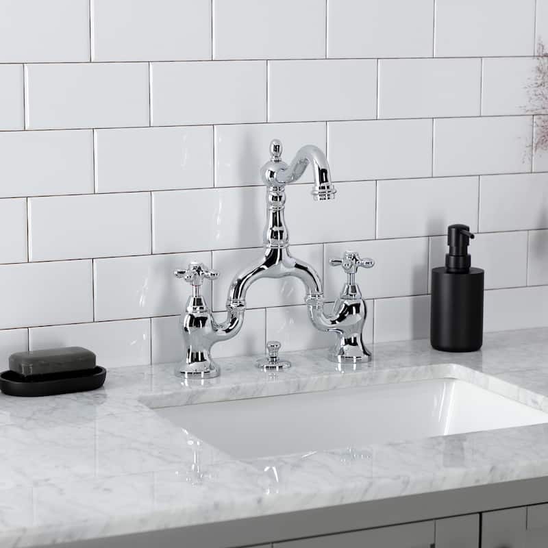 Kingston Brass KS797.AX English Country 1.2 GPM Bridge Bathroom Faucet