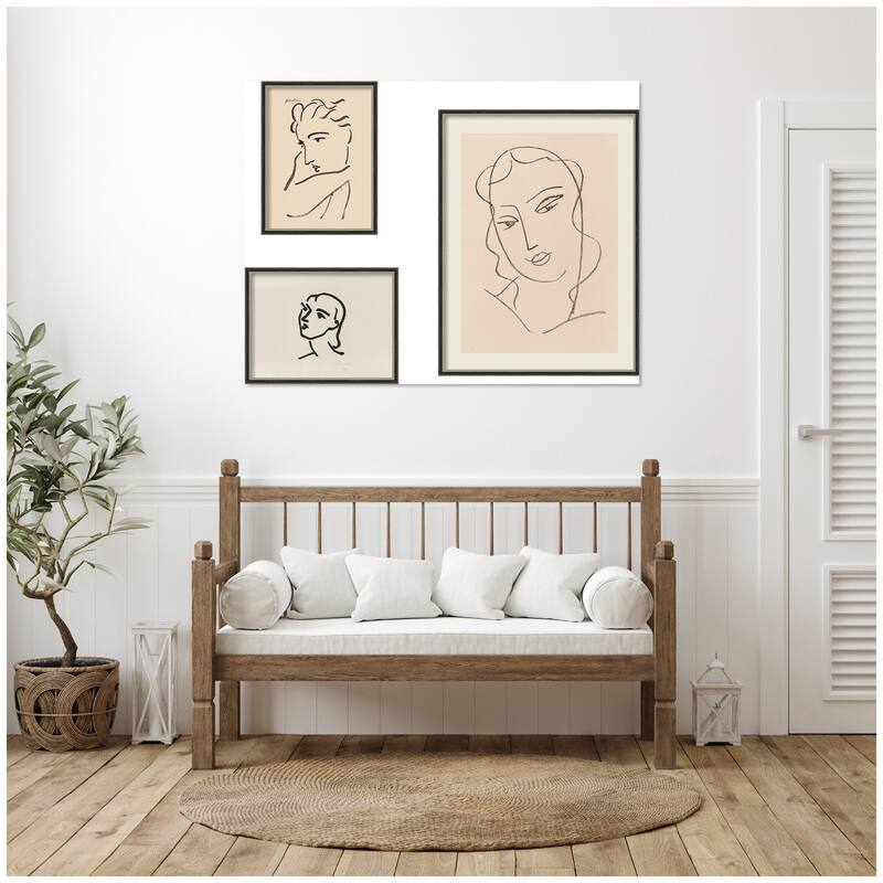 Kate and Laurel Henri Matisse Portrait 3 Piece Framed Wall Art Print Set by Nostalgia Prints