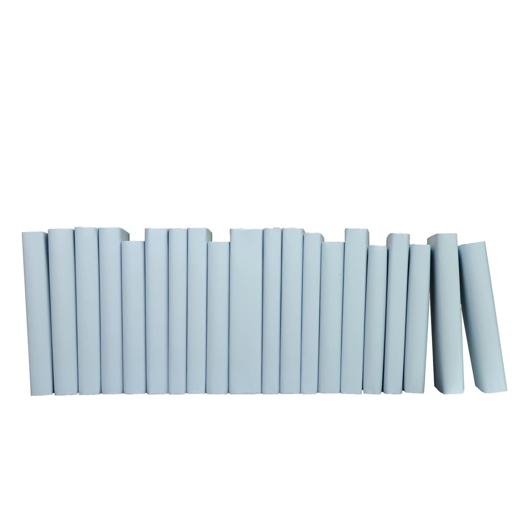 Decorative Books - Pale Sky Paper Wrapped Books - Blue Books By The Foot