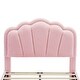 preview thumbnail 13 of 16, Twin Size Flower-Shaped Upholstered Bed with Adjustable Headboard and LED Lighting