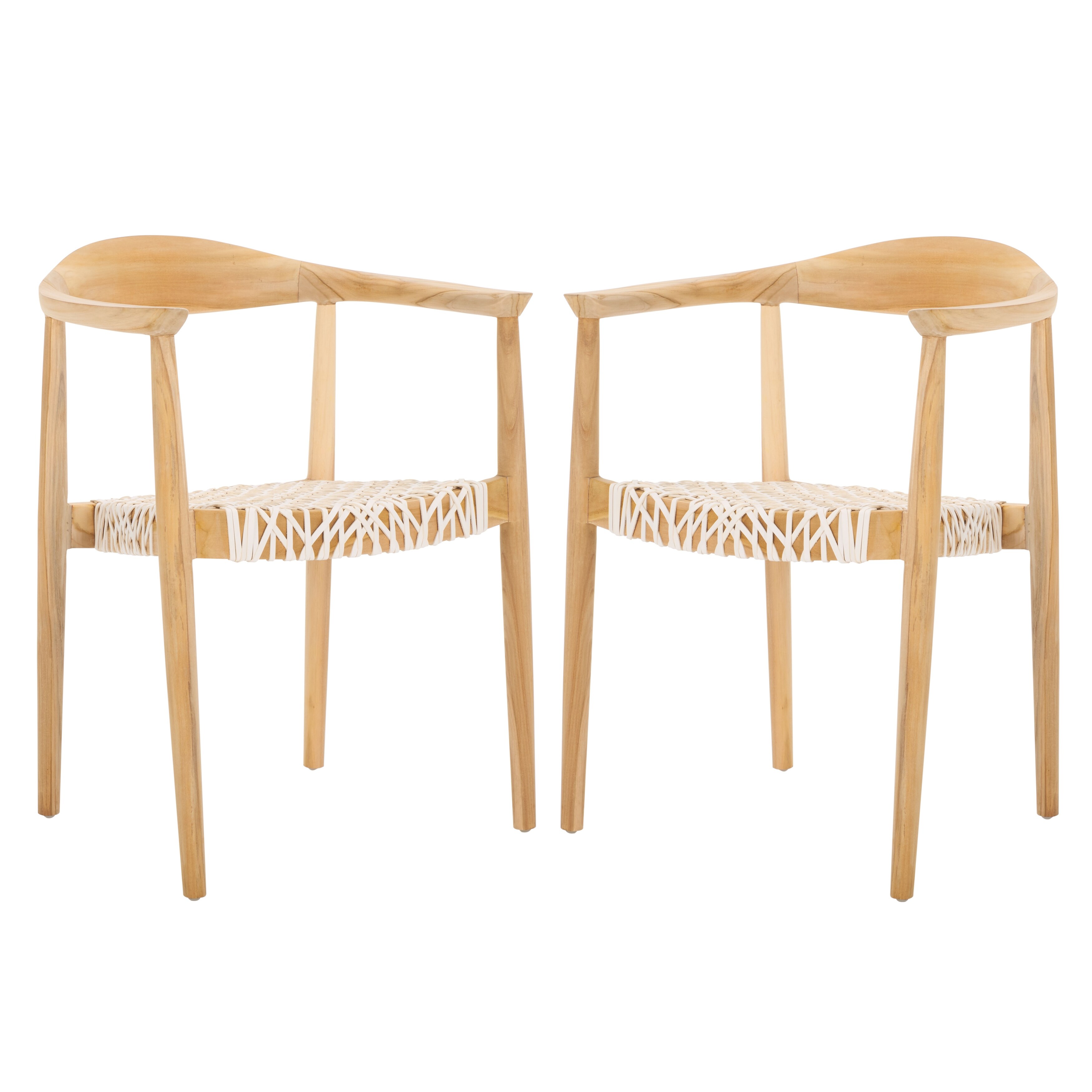 SAFAVIEH Bandelier Solid Wood Stacking Dining Chair (Set of