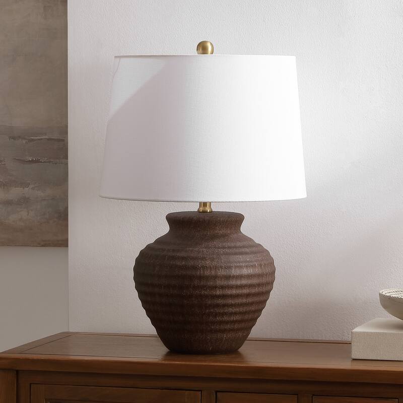 SAFAVIEH Lighting Marusa 22.5-inch Ceramic Table Lamp - 15" x 15" x 22.5" - 15"W x 15"D x 23"H