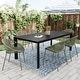 preview thumbnail 2 of 18, Roomfitters Outdoor Expandable Dining Set 7 Piece Acacia Wood Table Stackable Chairs