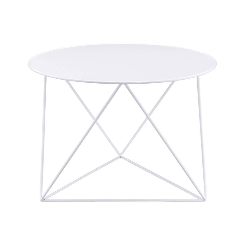 ACME Epidia Round Accent Table in White