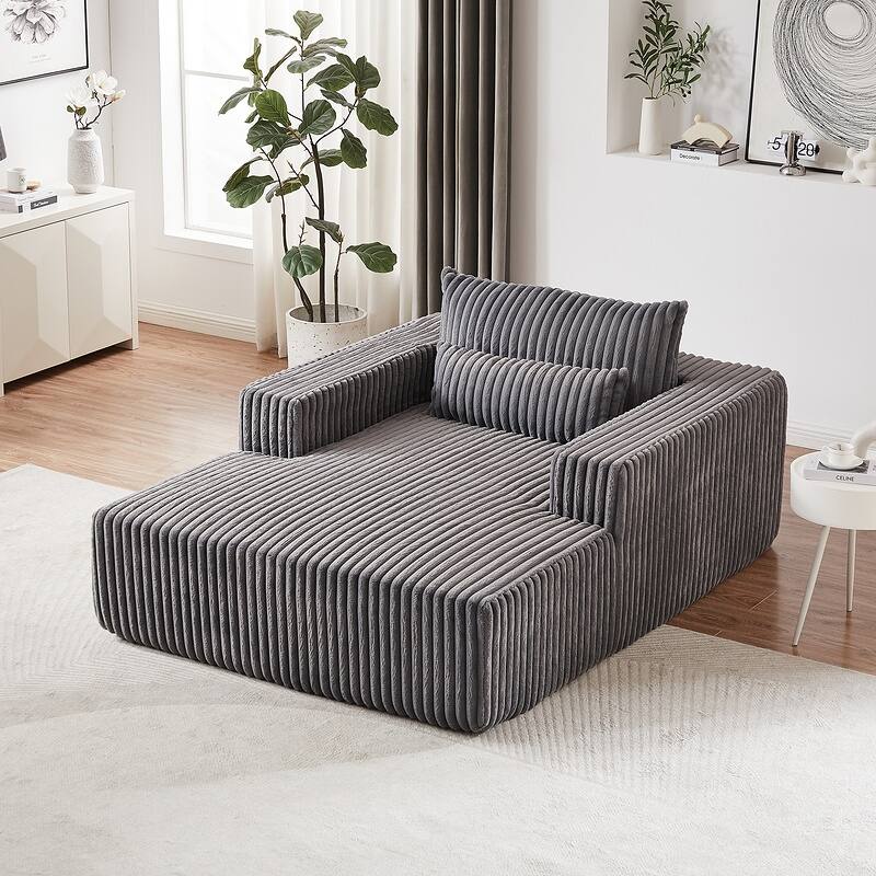 75 Inch Corduroy Sponge Sofa Lounge Chair