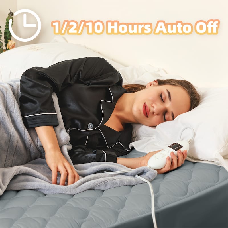 Temperature Regulating Quilted Electric Heated Mattress Pad