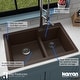 preview thumbnail 59 of 60, Karran 33" Top Mount Large/Small Bowl Quartz Kitchen Sink Kit - 33" x 22" x 9"