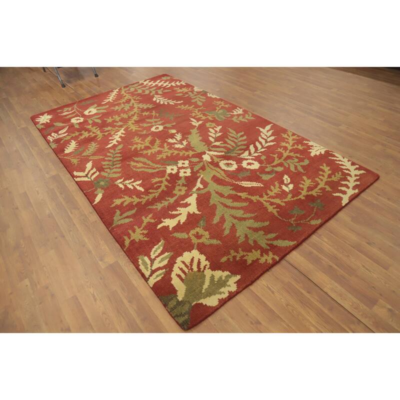 Handmade Floral Indian Area Rug 5x9 - 8' 10'' X 5' 5''