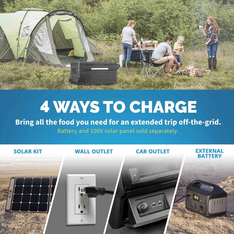 NewAir Portable 80 Qt. Electric Car Camping Cooler with Dual Zone Fridge and Freezer Storage
