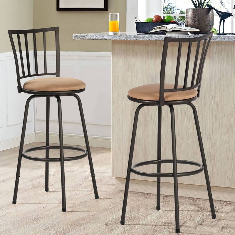 Javlergo Set of 2/Set of 4 Bar Stools, Adjustable-Height Swivel Counter Stools