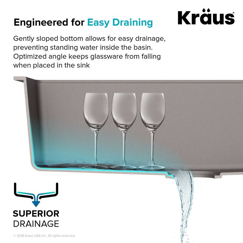 Kraus Quarza 25" Undermount Single Basin Granite Composite Kitchen