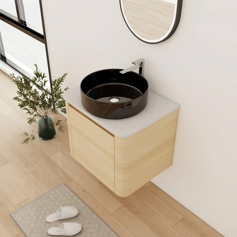 Bathroom Vanity With Sink In 24/30 Inch, Floating Bathroom Vanity With Soft Close Door