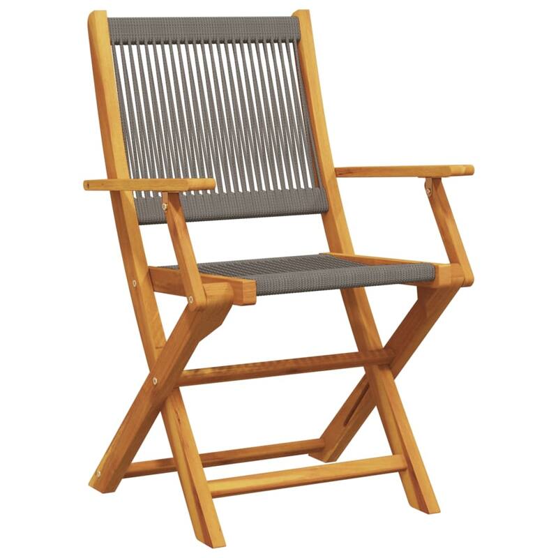 vidaXL Bistro Set Grey Solid acacia wood, polypropylene Standard