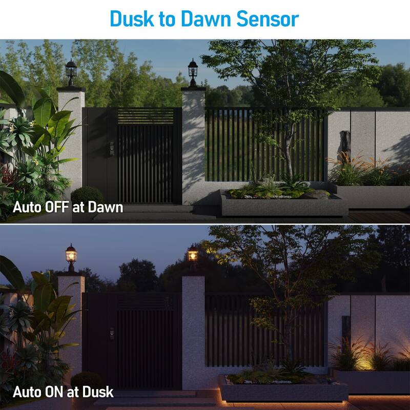 Dusk to Dawn Outdoor Post Lantern, Clear Glass Exterior Post Light - 2PACK