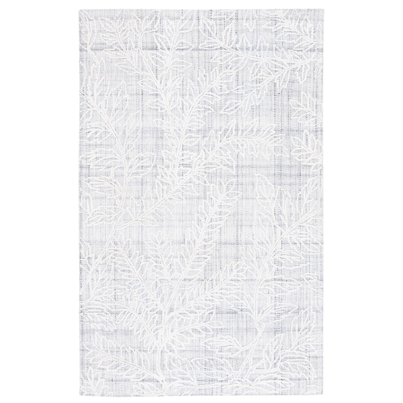 SAFAVIEH Handmade Marbella Valya Modern Rug - 6' Square - Grey/Ivory