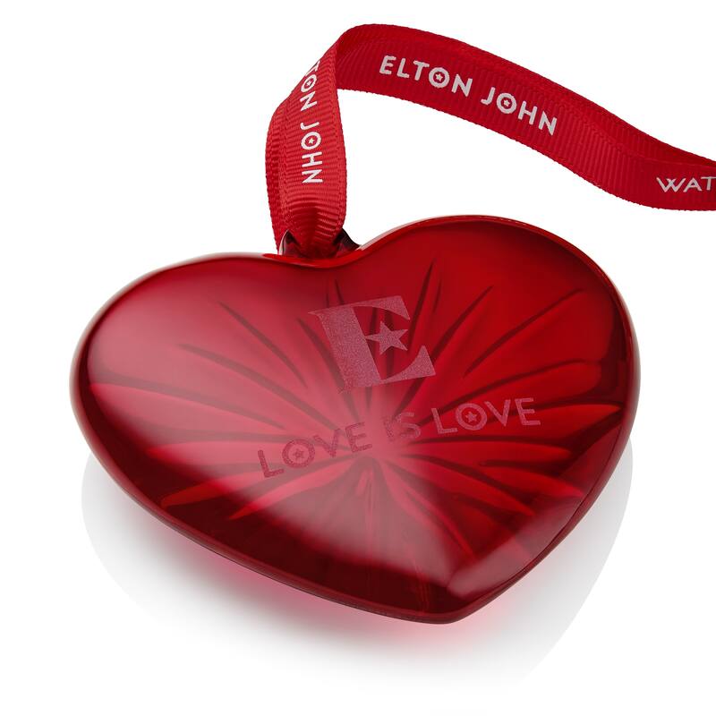 Waterford Elton John Aids Foundation Red Heart Ornament