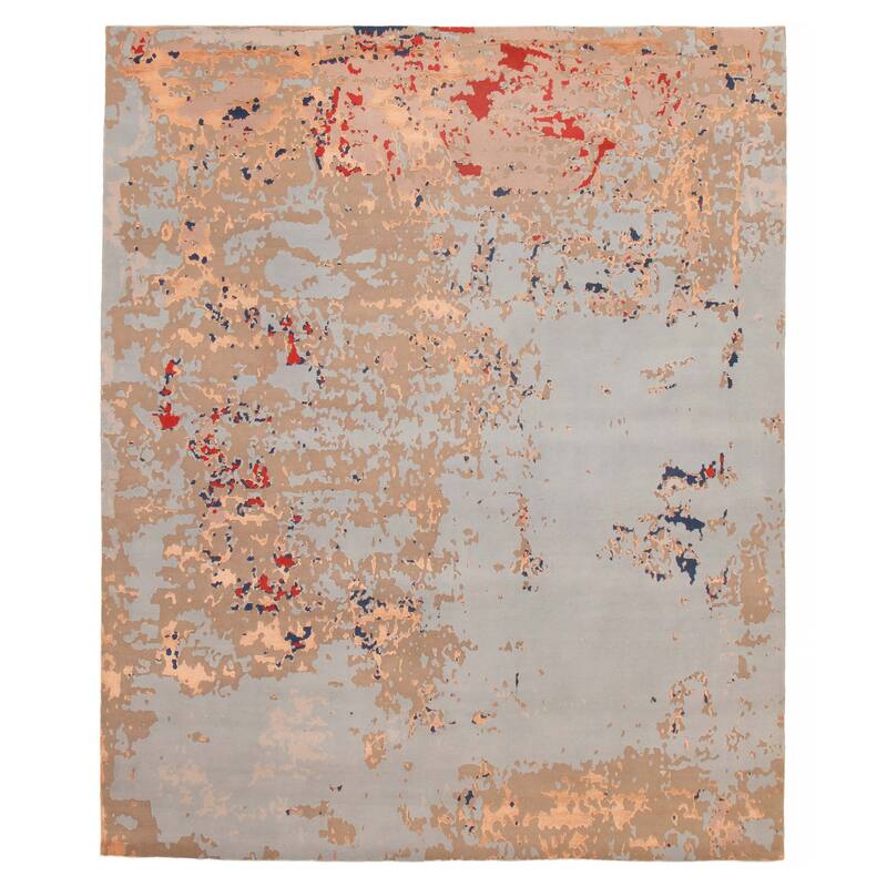 ECARPETGALLERY Hand-knotted Alma Light Blue Silk, Wool Rug - 8'1 x 10'1 - Light Blue - 8'1 x 10'1