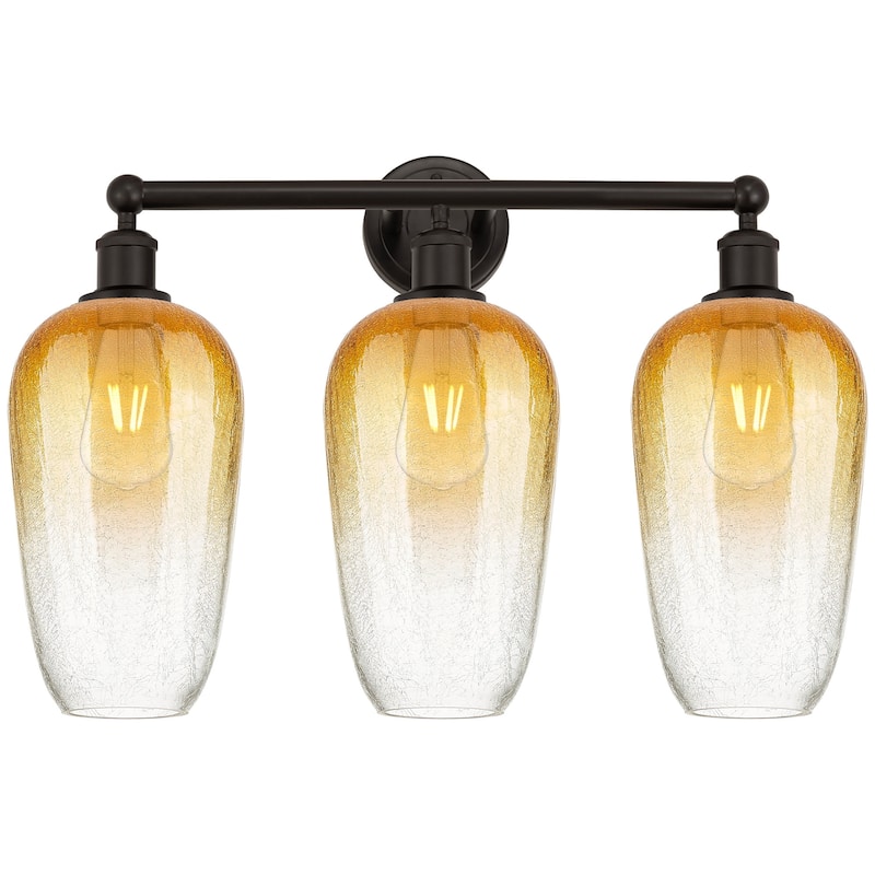 Innovations Lighting 616-3W-18-25 Brookhaven Flute Vanity Brookhaven - Oil Rubbed Bronze / Amber