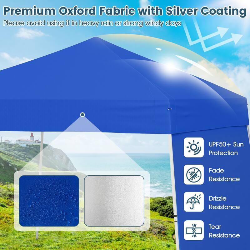 Gymax 14 X 9.2 FT Pop up Canopy Tent w/ 2 Convertible Sidewalls to