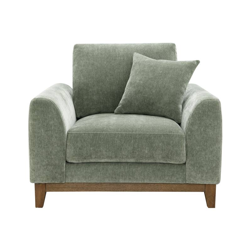 Furniture of America Lurek Mid Century Modern 3-Piece Chenille Sofa Set