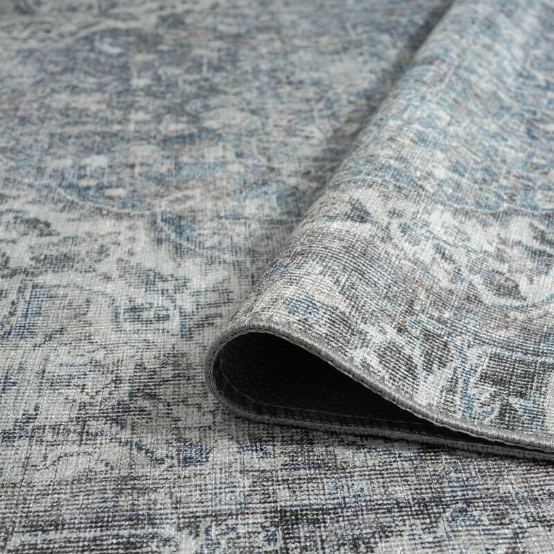 Park Avenue Traditional Medallion Indoor Machine Washable Area Rug