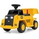 preview thumbnail 1 of 8, Costway Ride on Dump Truck with One-Button Start Horn Adjustable Dump - See Details Yellow & Black - See Details - Kids