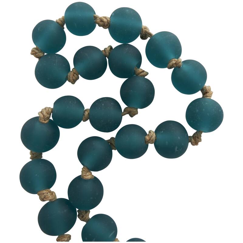 Glass Handmade Round Beaded Garland with Tassel with Knotted Brown Jute - Roche River Decor