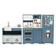 preview thumbnail 13 of 21, Teamson Kids Little Chef Atlanta Modular Play Kitchen - 60.75" L x 12.99" W x 34.37" H Blue