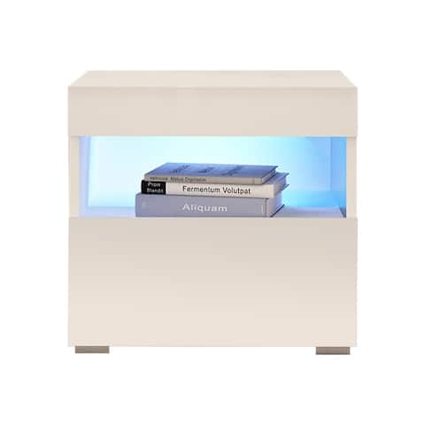 Strick & Bolton Cyrena High-gloss Nightstand with LED Lights