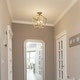 preview thumbnail 6 of 11, 4-Light 12 in. Gold Cage Lantern Farmhouse Semi-flush Mount