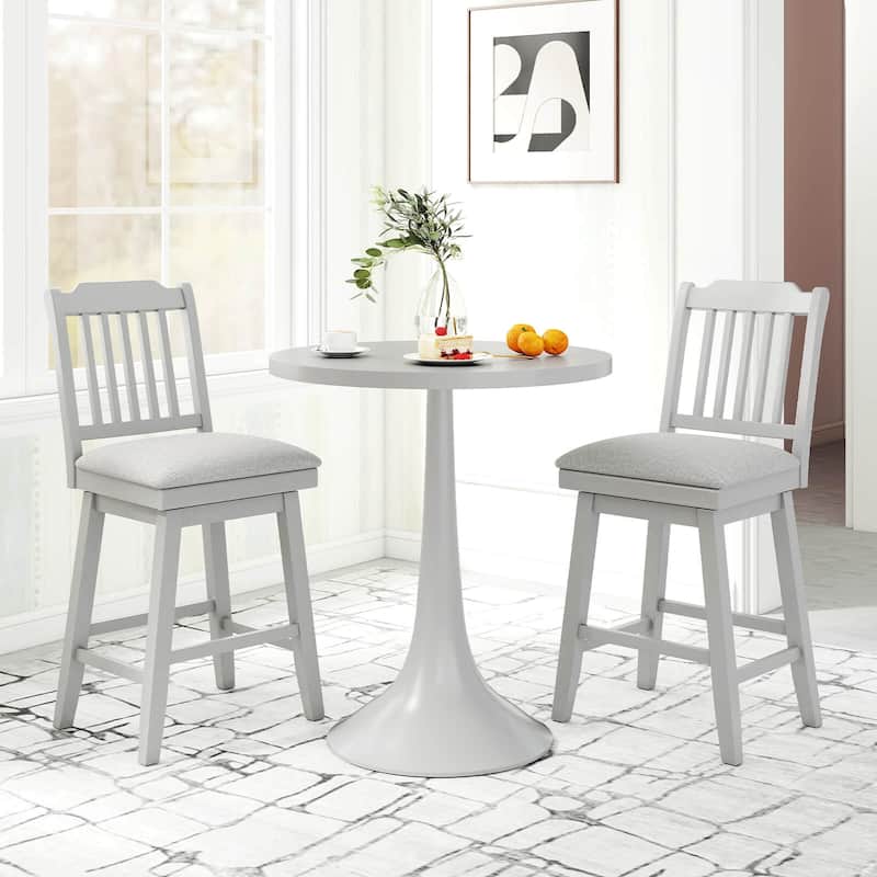 Costway 25" Counter Height Bar Stools Set of 2/4 with Slatted Back - See Details