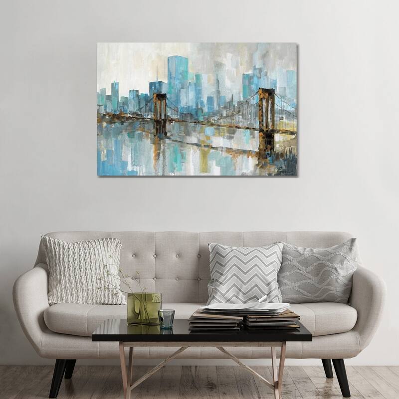iCanvas "Teal City Shadows" by Ruane Manning Canvas Print