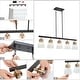 preview thumbnail 10 of 10, Luray Mid-century Modern Farmhouse 5-Light Linear Chandelier Coastal Island Lights for Dining Room - L34.2"*W3.54"*H8.7"