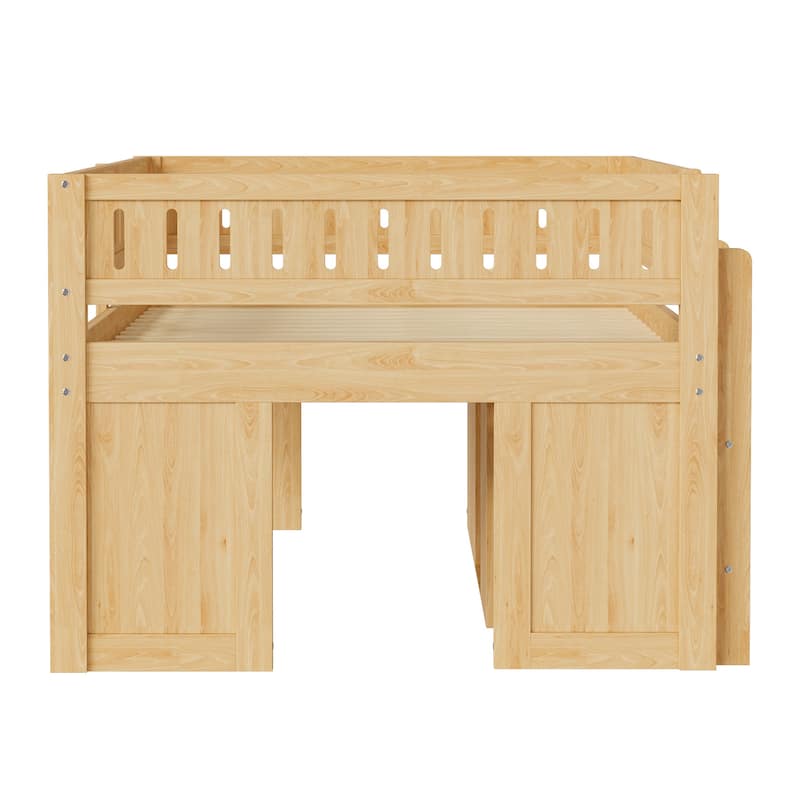 Multi-Functional Full Loft Bed with Chalkboard & Built-In Cabinet by Harper&Bright Designs